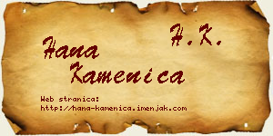 Hana Kamenica vizit kartica